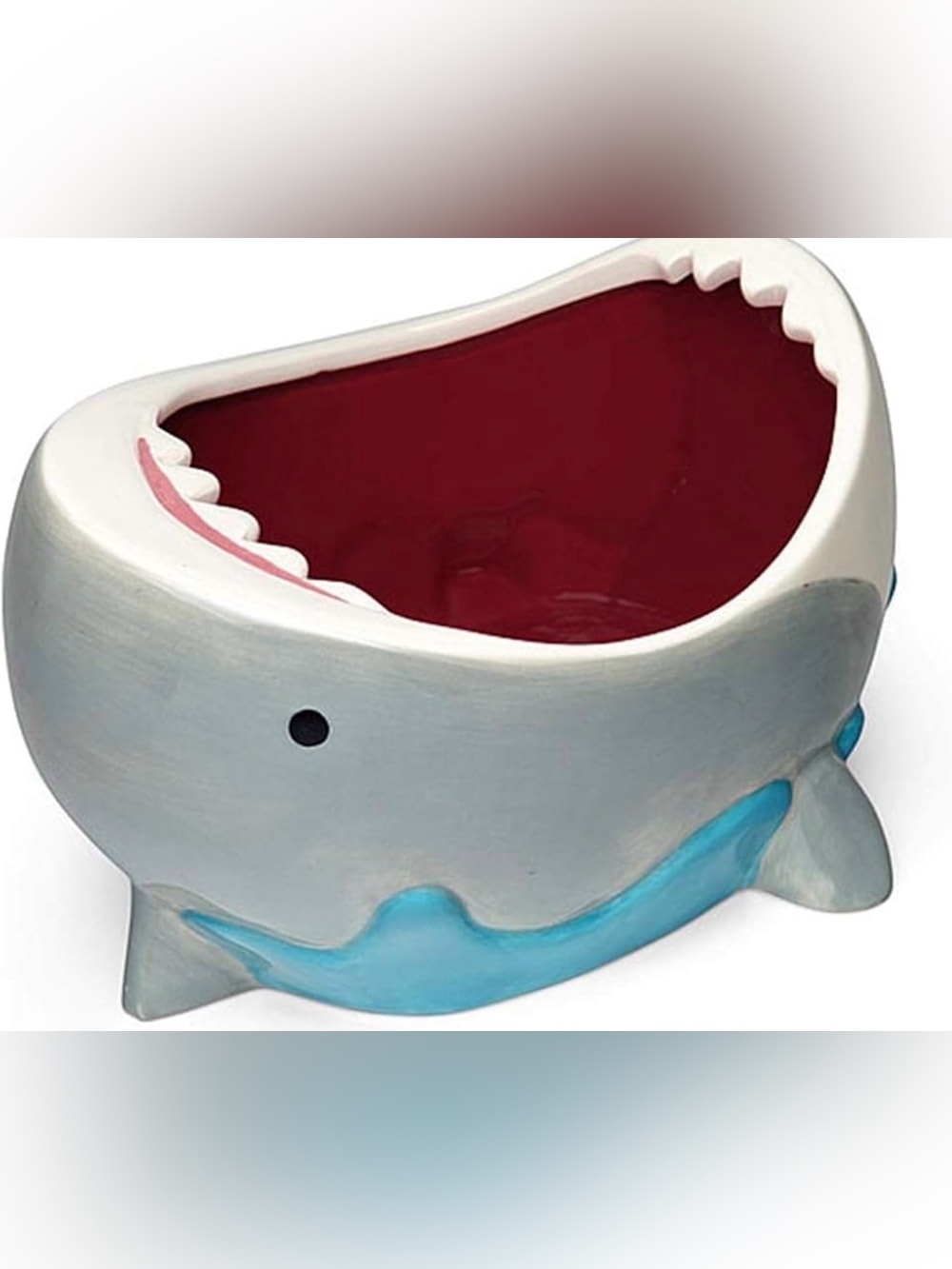 ThinkGeek Shark Attack Ceramic Bowl – 3D Shark Mouth Snack Bowl